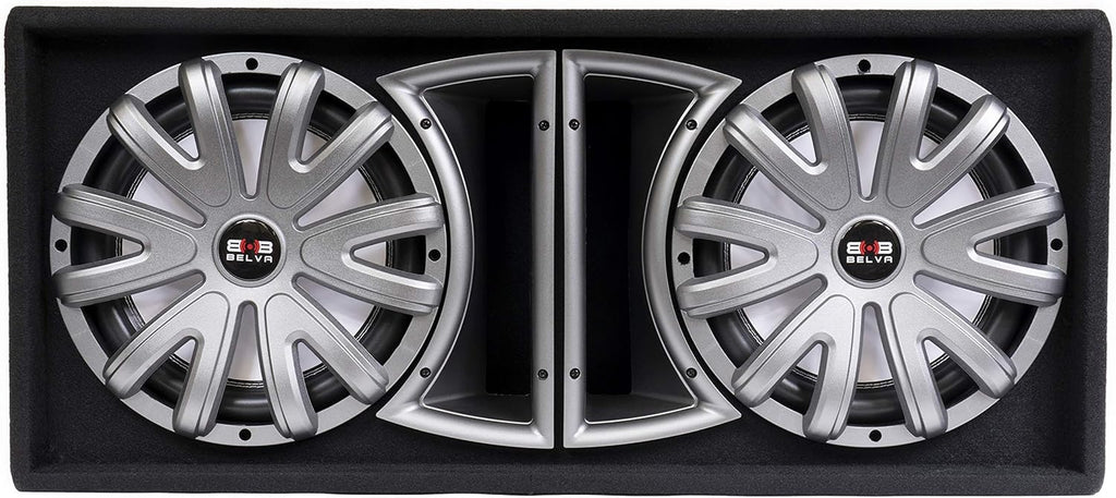 Dual 12-inch 1500W Loaded Ported Car Subwoofer with Multi-Color LED and Remote C4807