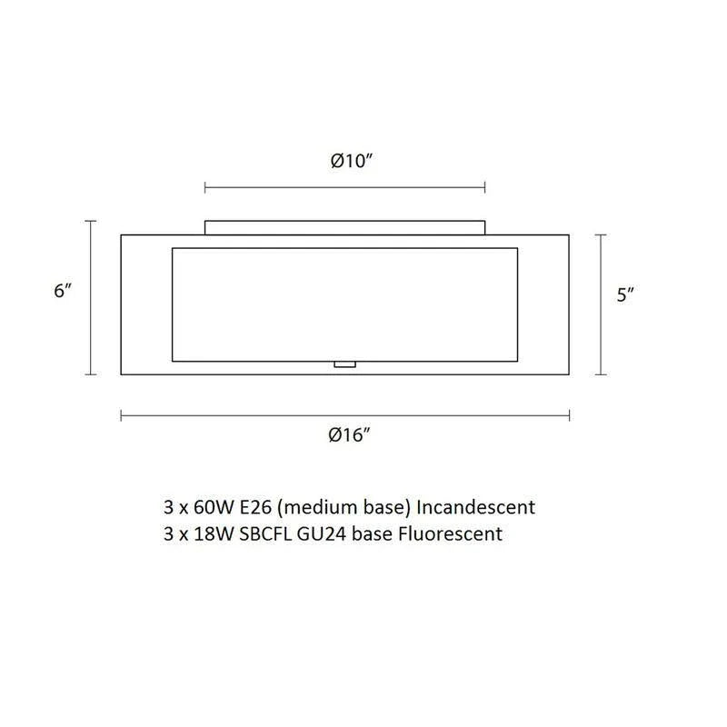 Black Brass Flush Mount Light W35325